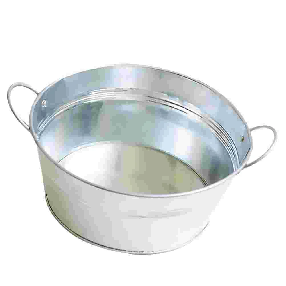

Rustic Flower Bucket Galvanized Double Handle Pail Gardening Dining Table Jug Vase Vintage Style