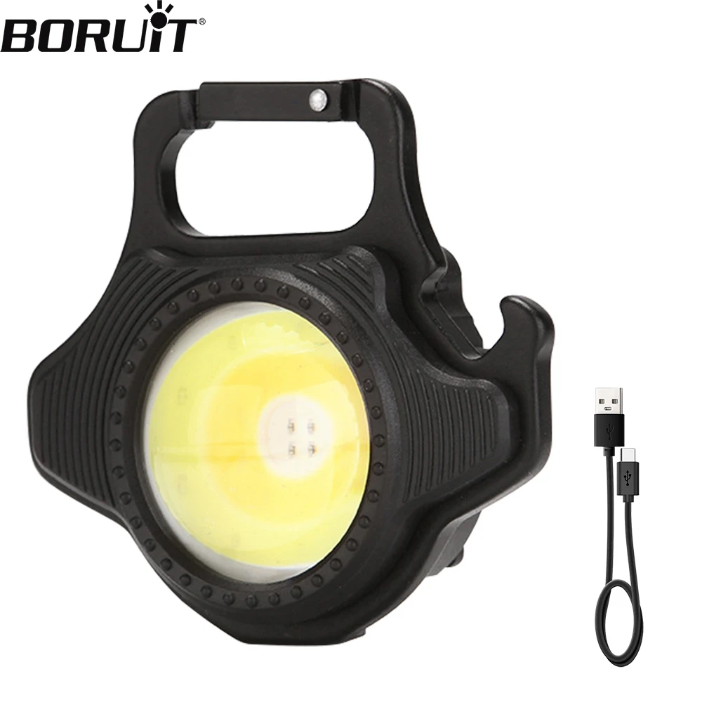

Multifunctional COB Mini Keychain Work Light Portable Type-C Rechargeable Flashlight Outdoor Waterproof Magnet Repair Lamp