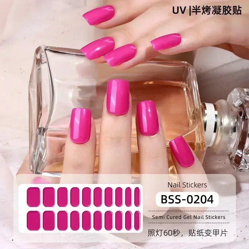 Premium Semi-Cured Nail Wraps Set - Waterproof, Long-Lasting Gel Nail Stickers