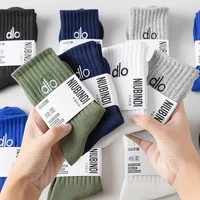 Chaussettes dlo en pur coton anti-odeur, adaptées à toutes les saisons, 100% coton, pour jeunes étudiants, grande taille, chaussettes de basket-ball 4