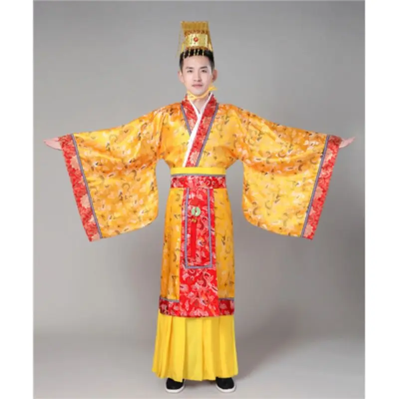 Cinese Tang Dynasty Imperatore Abbigliamento Antico Costume Qin Dynasty Han Wu Imperatore Antico Drago Robe Han Crown Prince Anci Da Uomo