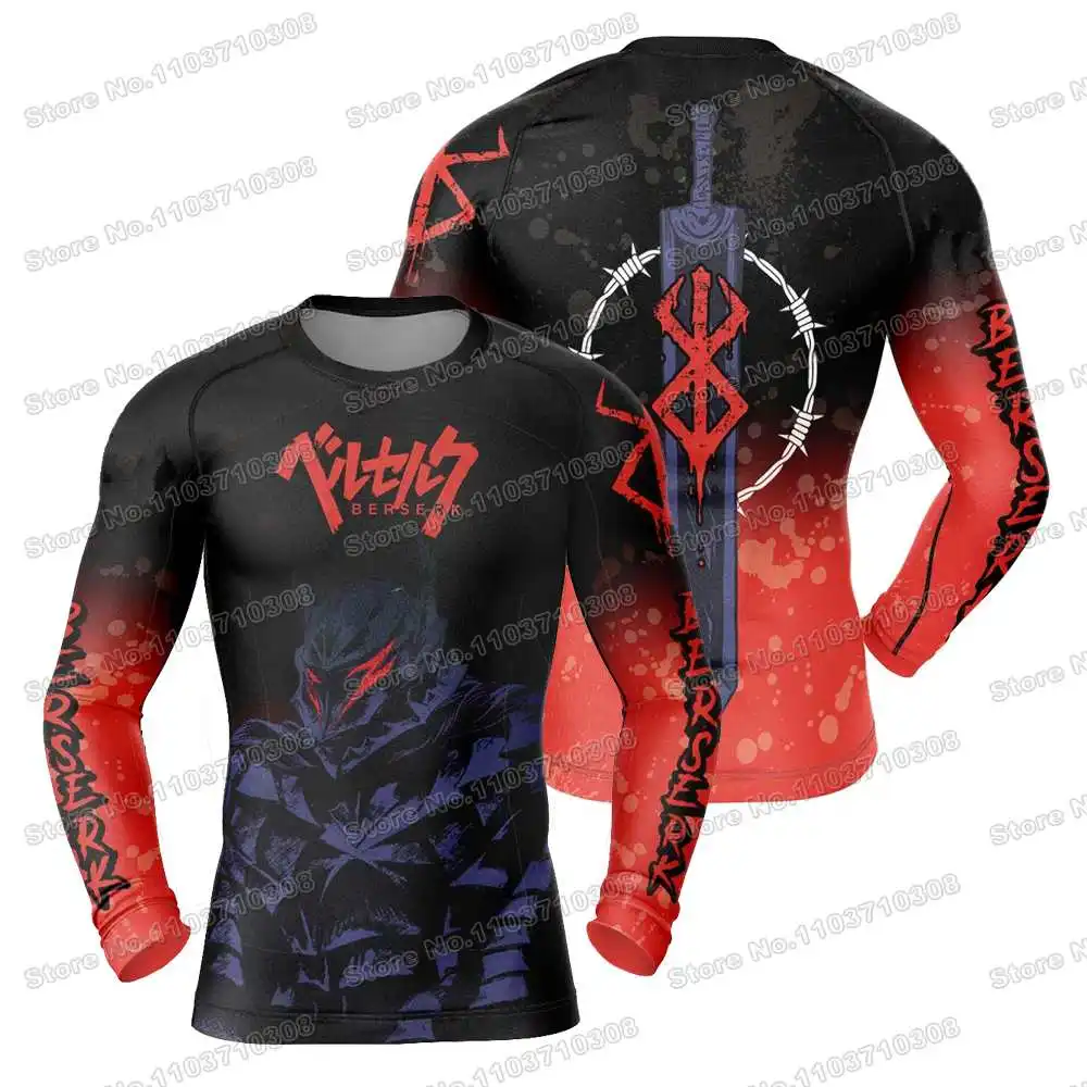 14th Anime Cartoon Rash Guards Surfing Jersey Beach Trousers Swimwear Diving Gym Long sleeves MMA BJJ Men Jiu Jitsu Fitness Sets