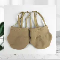 1 Pair of Knitted Rhythmic Gymnastics Shoes Adult Professional Protect Soft Sole Shoes Soft Skin Color Half Socks Pilate 1