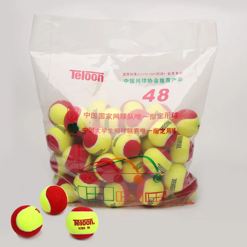 48PC Tennis Balls Kids Adult Beginner Training Practicing Tennis Ball Compression Stage Red Orange Green Balls for 5-16 Years