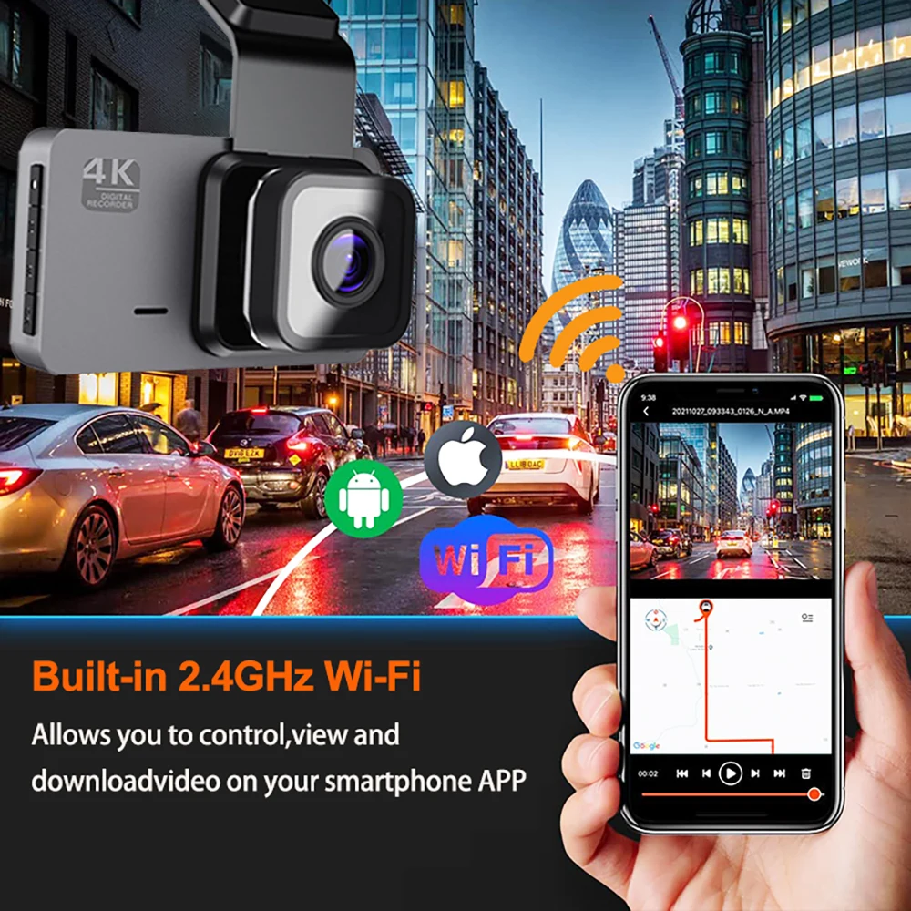  GPS  ķ, ڵ DVR, 4K, 2160P ̺  ,  ڽ, ߰ ð  