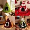 Finished Product Christmas Tree Cat Nest Cat House/ Winter Warmth Closed Security Cat Bed Weave Pet Tent No Need To Make고양이 굴 6