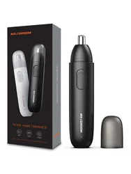 Rechargeable MAXGROOM 360° Rotating Dual - Blade Electric Nose and Eyebrow Trimmer - Painless and Safe Grooming (Black)