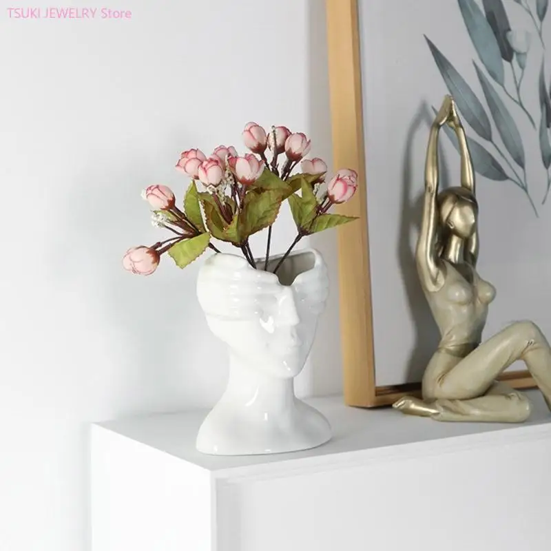 62ke Betonform stilvolle Pflanzentöpfe Formen menschliche Gesichtsform Silikonvase -Formen – Detail 7