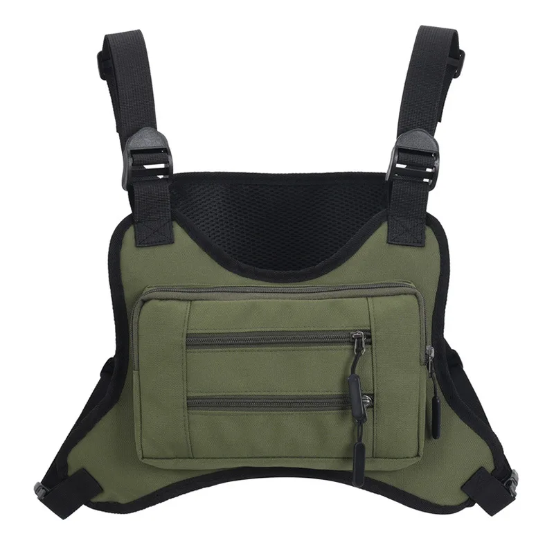 Multi-functional Sports Chest Bag Water Resistant Nylon Vest Lightweight for Men sports chest pack