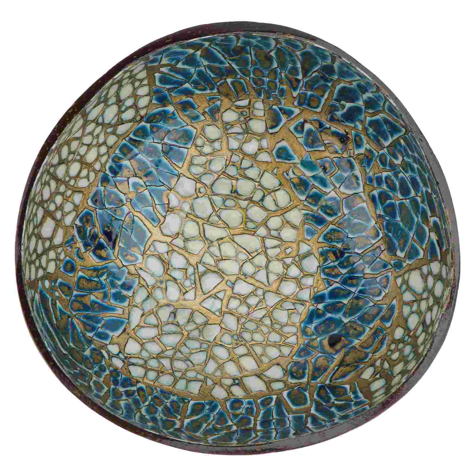 

Shell Bowl Natural Shell Storage Bowl Candy Container Nuts Holder Kitchen Serving Bowl, Blue Yellow
