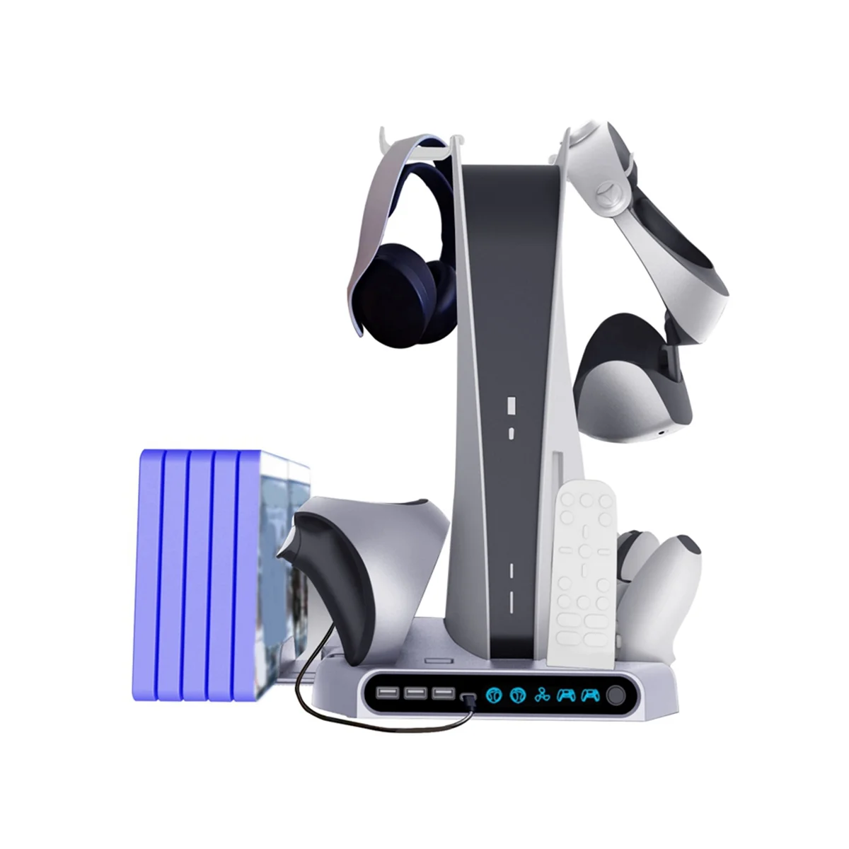 

For PSVR2/ Handle Charge Host Multifunctional Cooling Base with Display Light Storage Headset