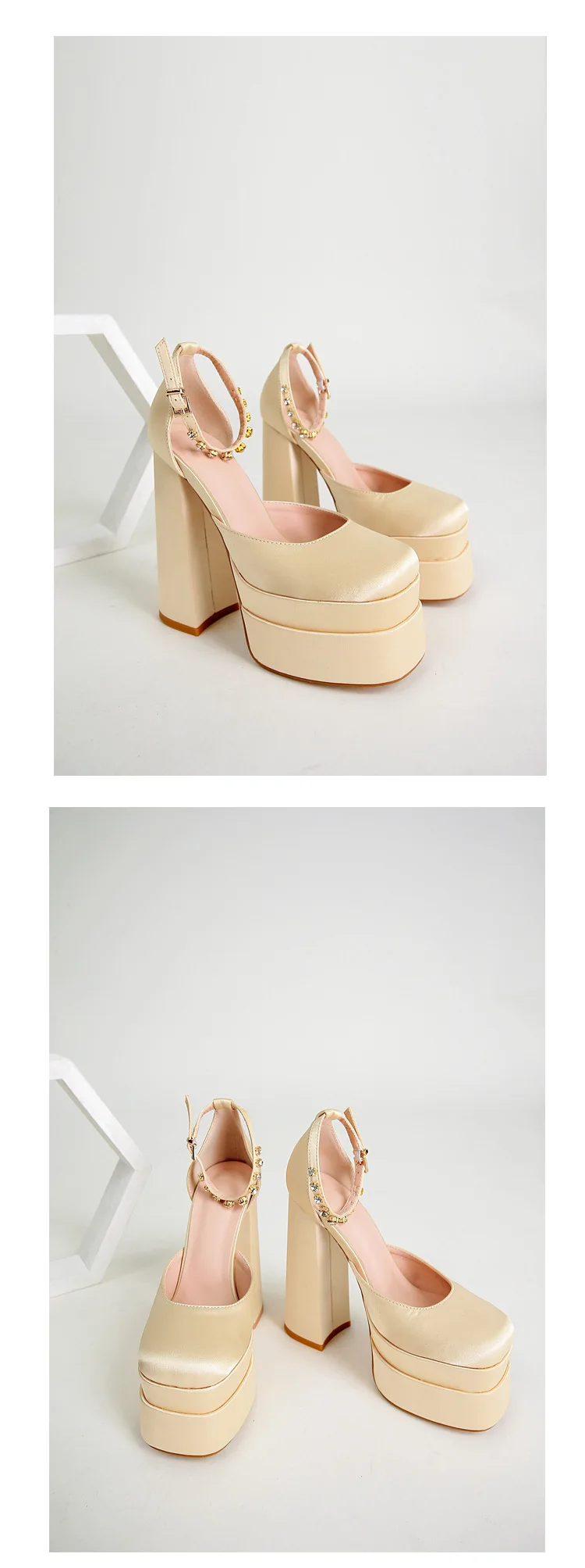 Zapatos de tacón alto y grueso con plataforma para mujer, sandalias de Stripper para fiesta, calzado Sexy para Club nocturno, 2024