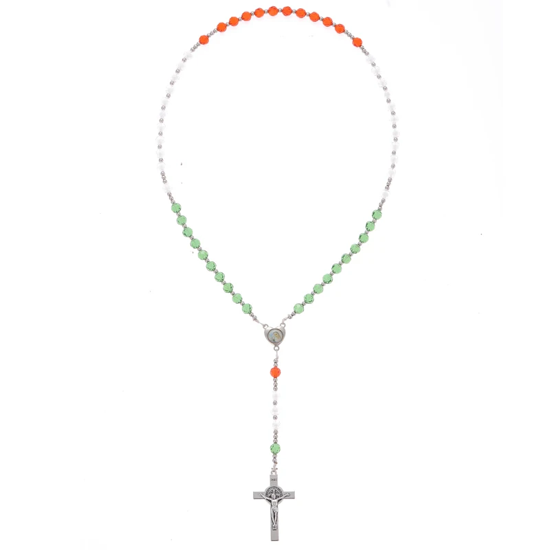 

25pcs Trend Jesus Cross Rosary Necklace Vintage Cross Pendant Catholic Necklace Gifts Wholesale Zinc Alloy Accessories