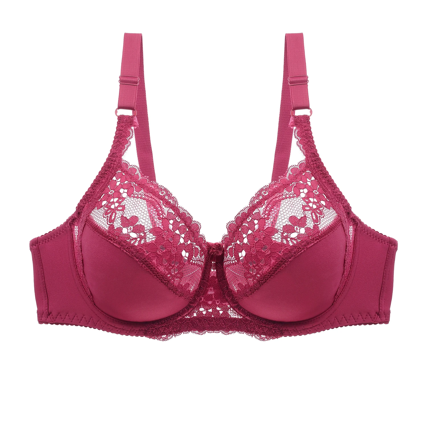 Women Sexy Lace Bra Underwire Gather Adjustment Lingerie Unlined Push Up Bras Underwear Big Plus Size 38-48 3