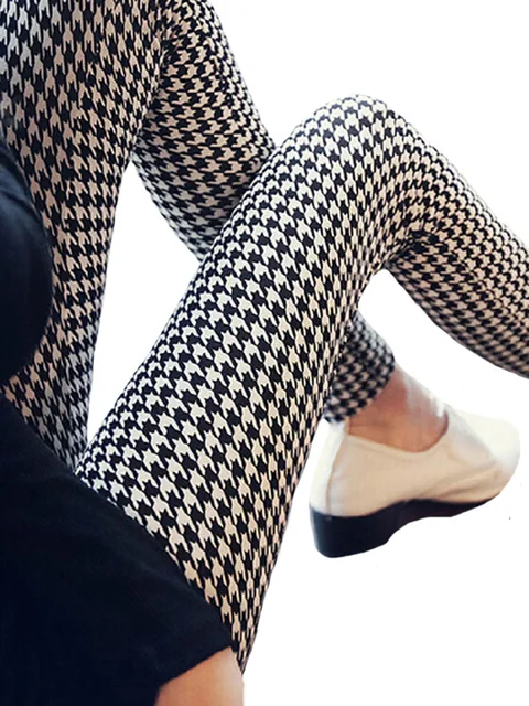 CUHAKCI Graffiti Leggings Floral Patterned Print Leggins For Women Leggings Houndstooth Sale Elastic Design Vintage Leggins W056 1