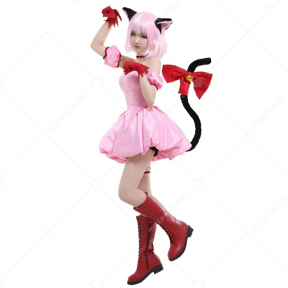 アニメtokyo mewecow-女性のための完全な変装,ピンクの青いコスプレ