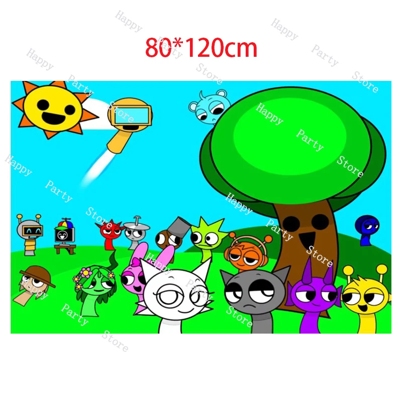 Set Decorazioni Compleanno Sprunki | 12 Topper Torta, 16 Palloncini, 15 Striscioni, 6 Spirali - Foto 8