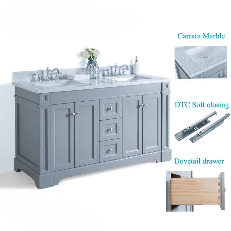 

Modern Wholesale White Bathroom Cabinets With DTC handware