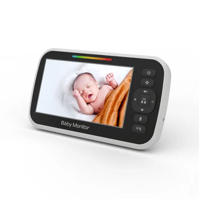 5Inch Wireless PTZ  Baby Monitor Temperature Monitoring VOX Feeding Remind Intercom BabySistter Nanny Cam Long Range Baby Camera 5