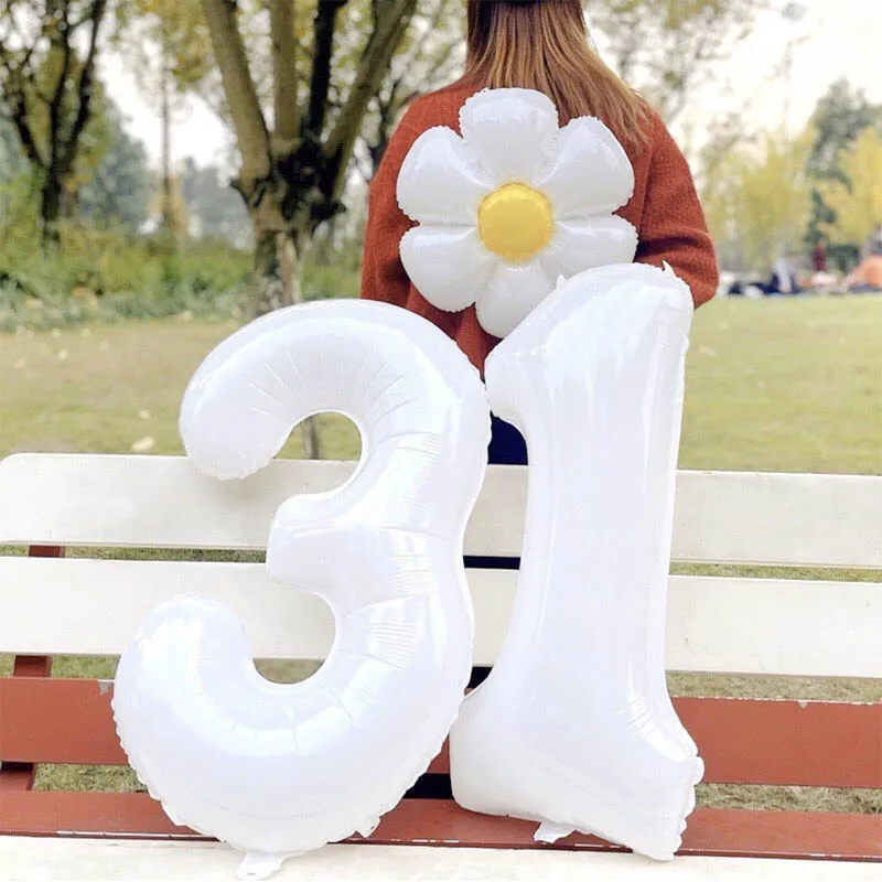 

1 шт., белый смайлик, ромашка, 32 дюйма, цифры, шары, Лев, попугай, фотообои для свадьбы, дня рождения