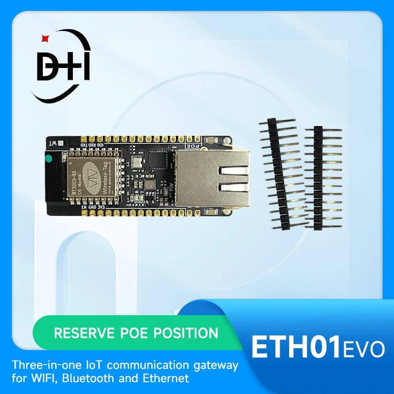 Eth01-Evo Esp32-C3 Scheda Di Sviluppo Serie Super Mini Hat Wifi Bluetooth Compatibile Ethernet 3 In 1 Supporto Gateway Iot Poe