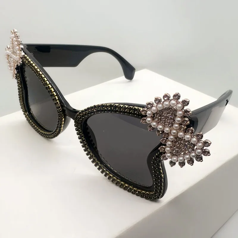 OEC CPO Mode Diamant Schmetterling Frauen Sonnenbrille Marke Designer Strass Shades UV400 Sonnenbrille Weibliche Bunte Brillen – Detail 3