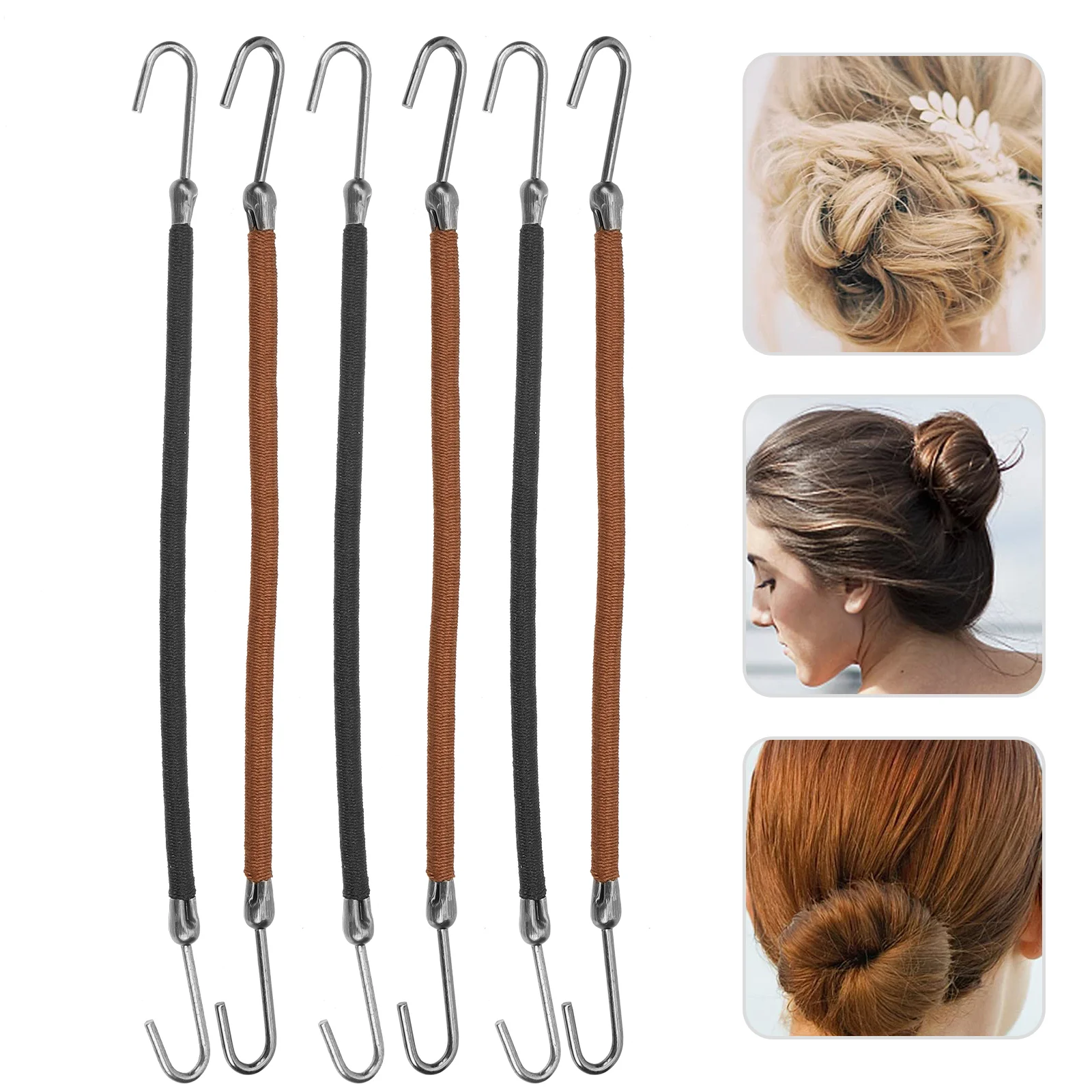 20 Pcs Ponytail Hooks Heated Hair Rollers Clip Bungee Elastic Cord Accessories for Women Clips