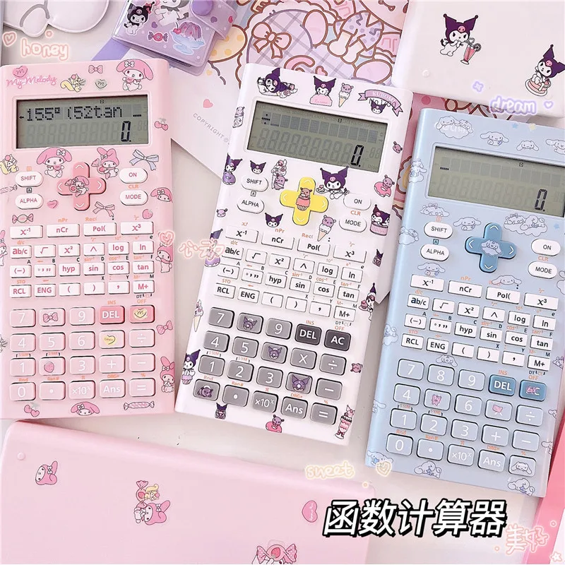 

Kawaii Sanrio Calculator Melody Kuromi Cinnamoroll Scientific Function School Students Arithmetic Exam Calculator Free Sticker