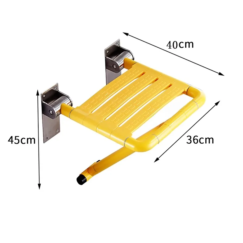 Quality Sitting Toilet Bathroom Stool Folding Adults Folding Metal Shower Chair Wall Mounted Sgabello Doccia Bathroom Furniture 4