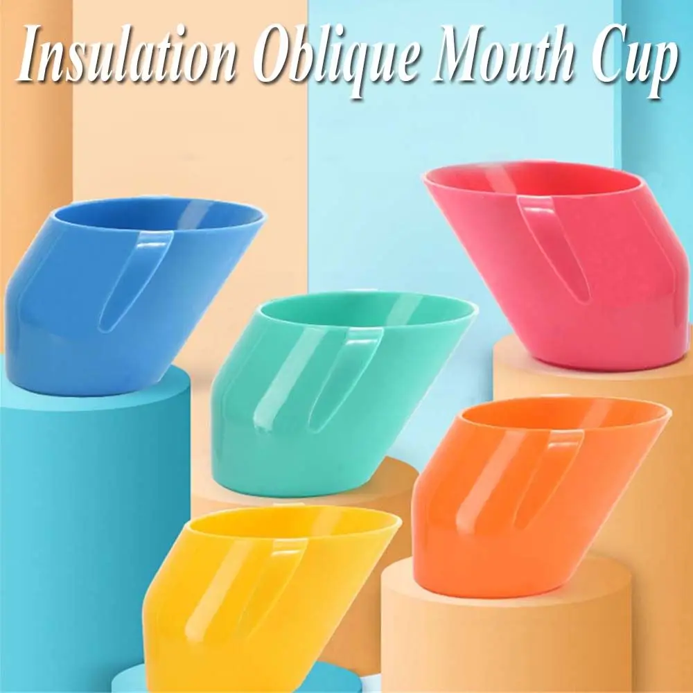 컵 물병 누출 방지 훈련 컵  마시는 컵 학습 마시는 컵  비스듬한 입 컵  수유 병