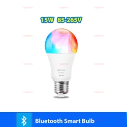 Smart LED Light Bulb with Bluetooth/WiFi Connectivity - RGB & Dimmable (BLE 15W 85 - 265V)