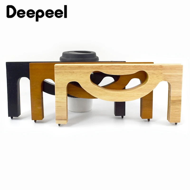 Deepeel 26*12cm Wood Square Bag Handle Purse Frame Kiss Clasp for Women Handbag DIY Sewing Brackets Making Bags Accessories