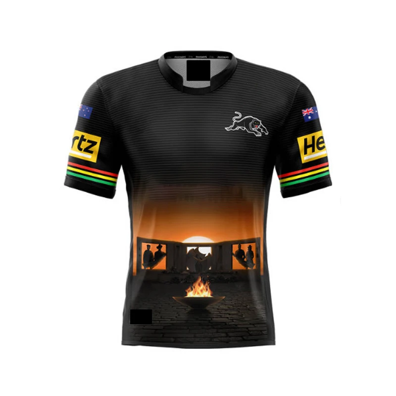 Black Panthers Men's ANZAC/Home and Away/Legion/Indigenous/Training Clothing/High Quality Home and Away