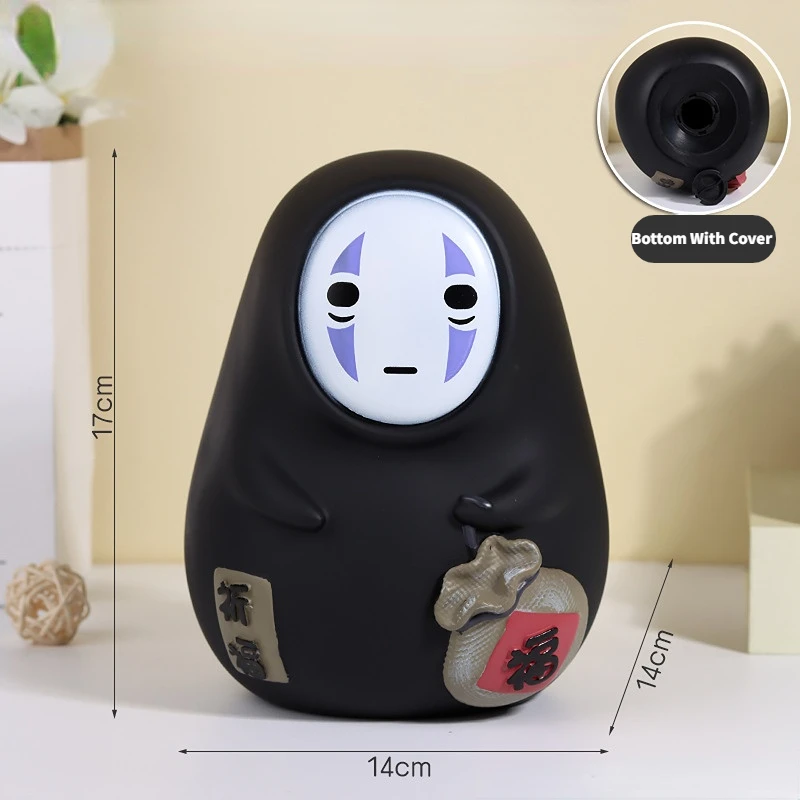 Anime Spirited Away Faceless Male Piggy Bank Totoro Money Boxes Ornaments Room Decor Kawaii Coin Cash Box Anime Gift for Kids