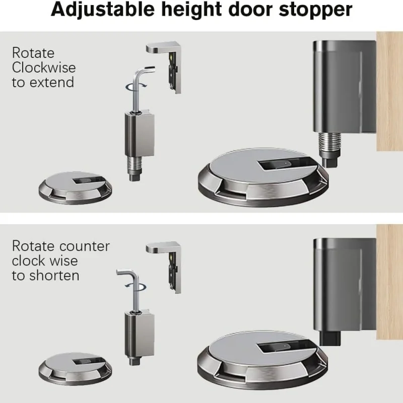 Mechanical Door Stop Heavy Duty Door Stopper Magnetic Stop Adjustable Holder Non-punch Suction Furniture Hardware