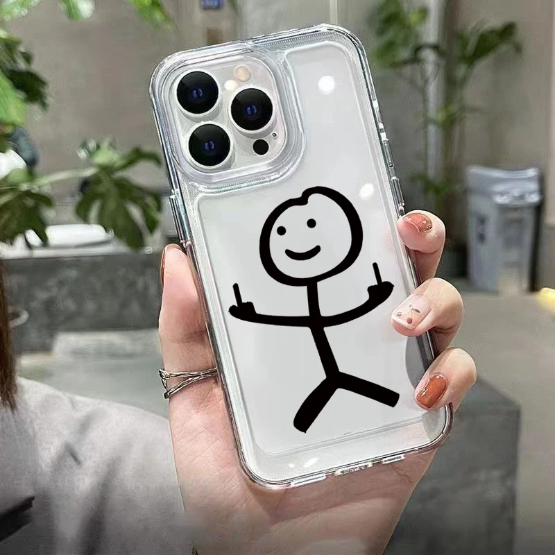 Soft Clear Phone Case with Cute Matchman Design