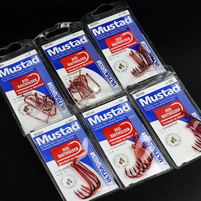Original Mustad 10 Packungen Mustad Doppel-Stachelhaken zum Angeln mit lebendem Köder, 92668, Haken aus Kohlenstoffstahl, Aal-Angelhaken – Detail 12