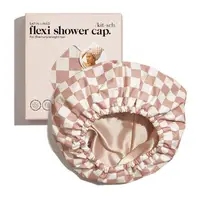 Kitsch Luxury Shower Caps for Women Reusable Waterproof - Flexi Satin Lined, Quick-dry,Stylish Hair Cap for Long & Short Hair 1