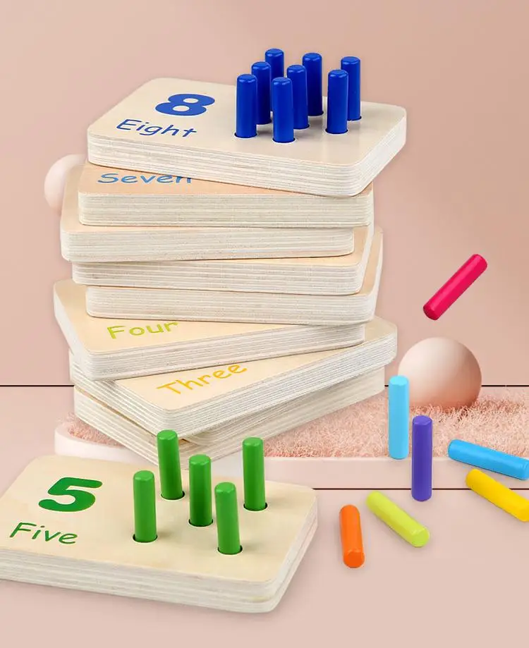 Wooden Counting Stick Math Game Number Matching Educational Toy_voghion.com