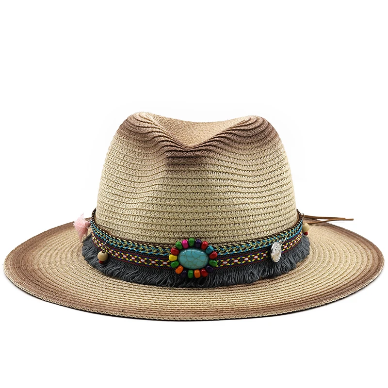 Simple Vintage Panama Hat Men Straw 
