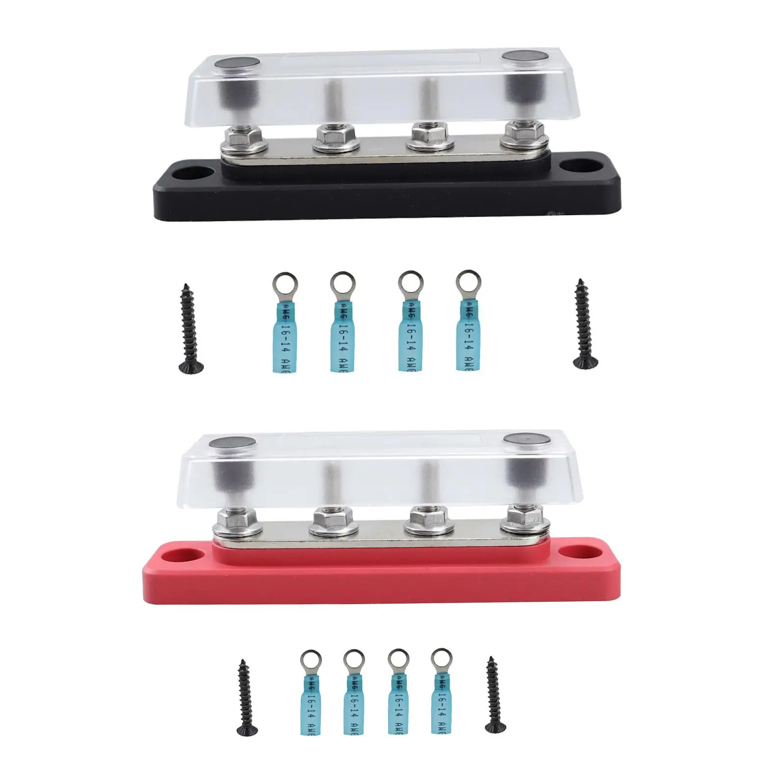 4 Position Bus Bar Terminal Block with M5 Studs for Power Distribution