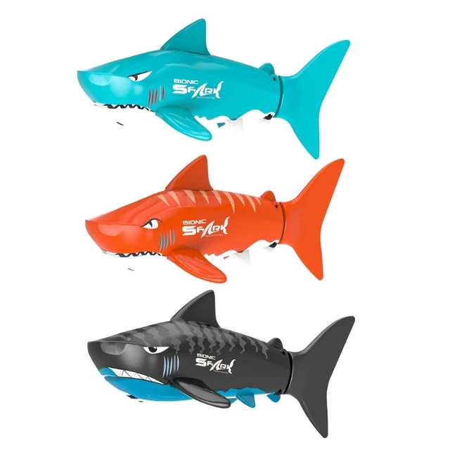 Q0KB RC Pool Toy Remote Control Shark Toy Swimming Pool Fish Toy