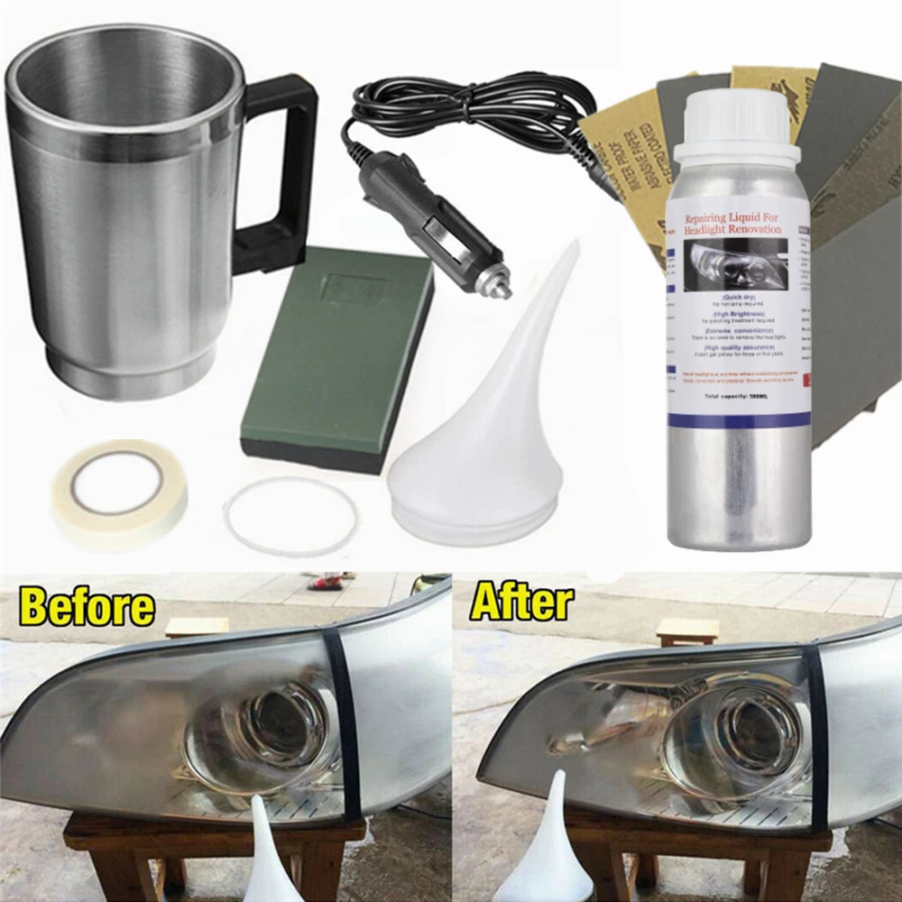 Headlight Restoration Repair Kit Liquid Polymer Chemical Polishing The Headlights Restoration