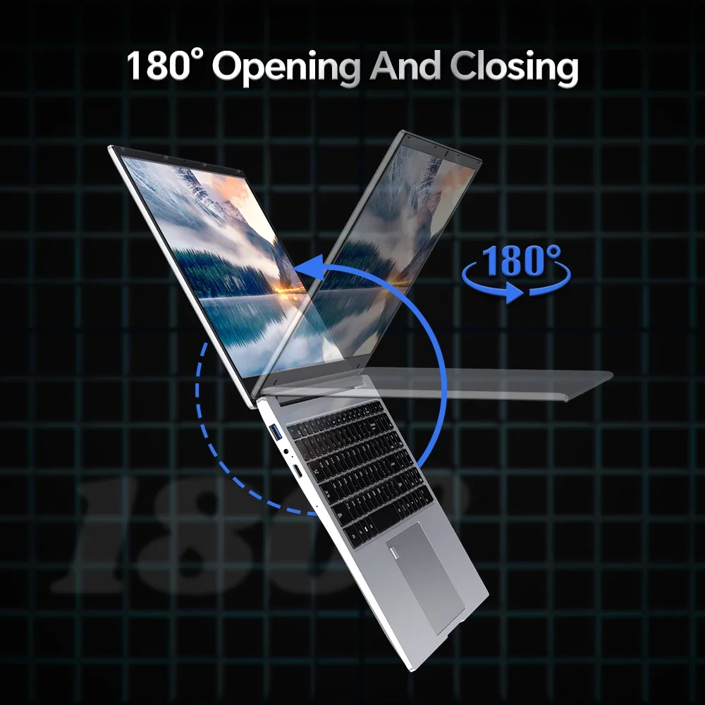 15.6 인치 Intel Celeron N5095 여성용 Ultraslim 노트북 16GB RAM 256GB 512GB SSD Win11 One Key 지문 잠금 해제 휴대용 노트북