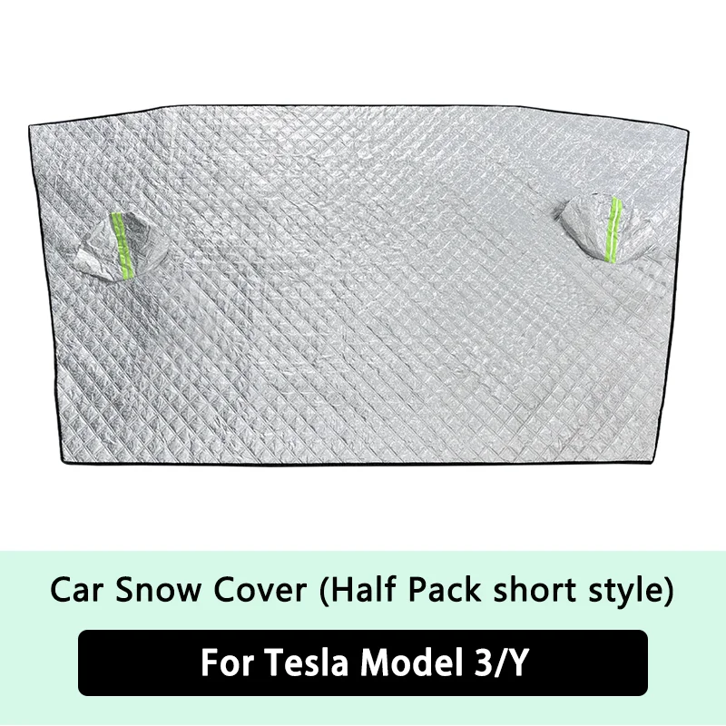 Auto-Windschutzscheibenabdeckungen für Tesla Model 3/Y, Outdoor-Schneeschild, Winter, schneesichere halbe Autoabdeckung, Anti-Frost-Abdeckung, winddichter Riemen