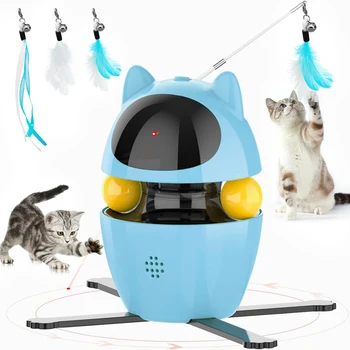 MOEBYPET 고양이 레이저 장난감, 자동 랜덤 이동 인터랙티브 레이저 장난감, 실내 새끼 고양이 개, 레드 닷 운동 고양이 티저
