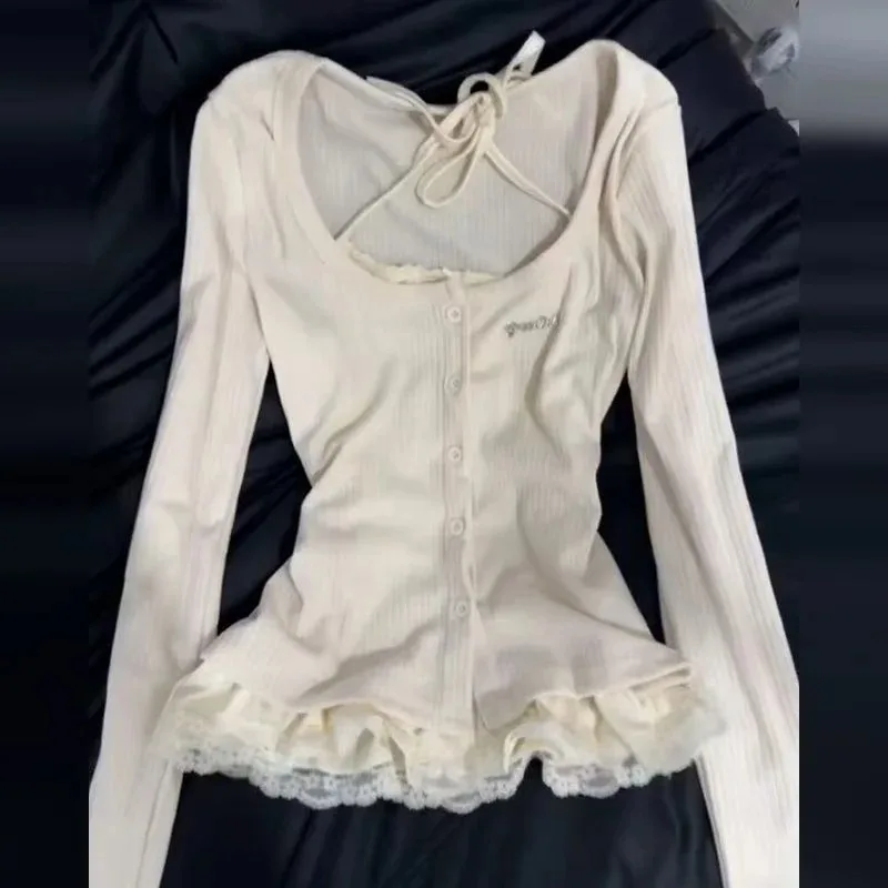 ตัวเลือกสินค้า เสื้อยืดแฟชั่นเกาหลี 2000s สาวบัลเล่ต์ ดีไซน์ Gyaru วินเทจ
