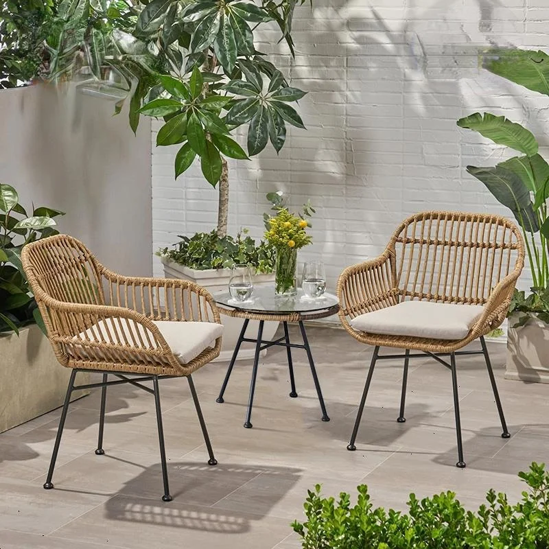 

Rattan Dining Chairs Kitchen Furniture Armchair Camp Chair Modern Minimalist Leisure Outdoor Nordic for Kitchen Wicker Chair