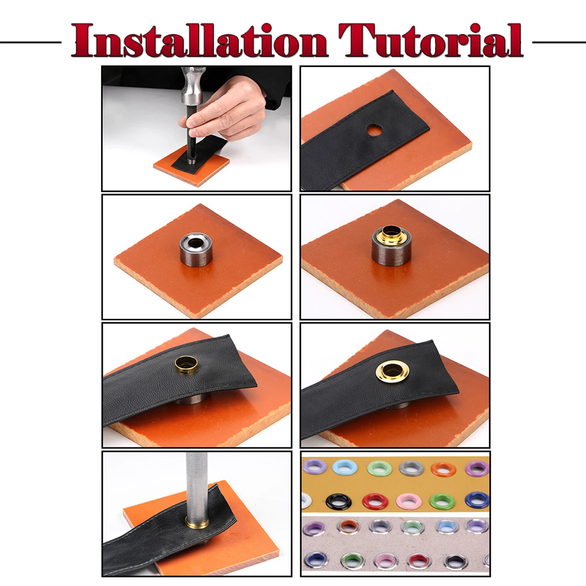 50sets/pack spray paint 16 colors corns eyelet DIY decoration metal buttonhole hollow rivet 4 5 6 8 10mm inner Tags for clothes metal rivets copper rivets leather rivets