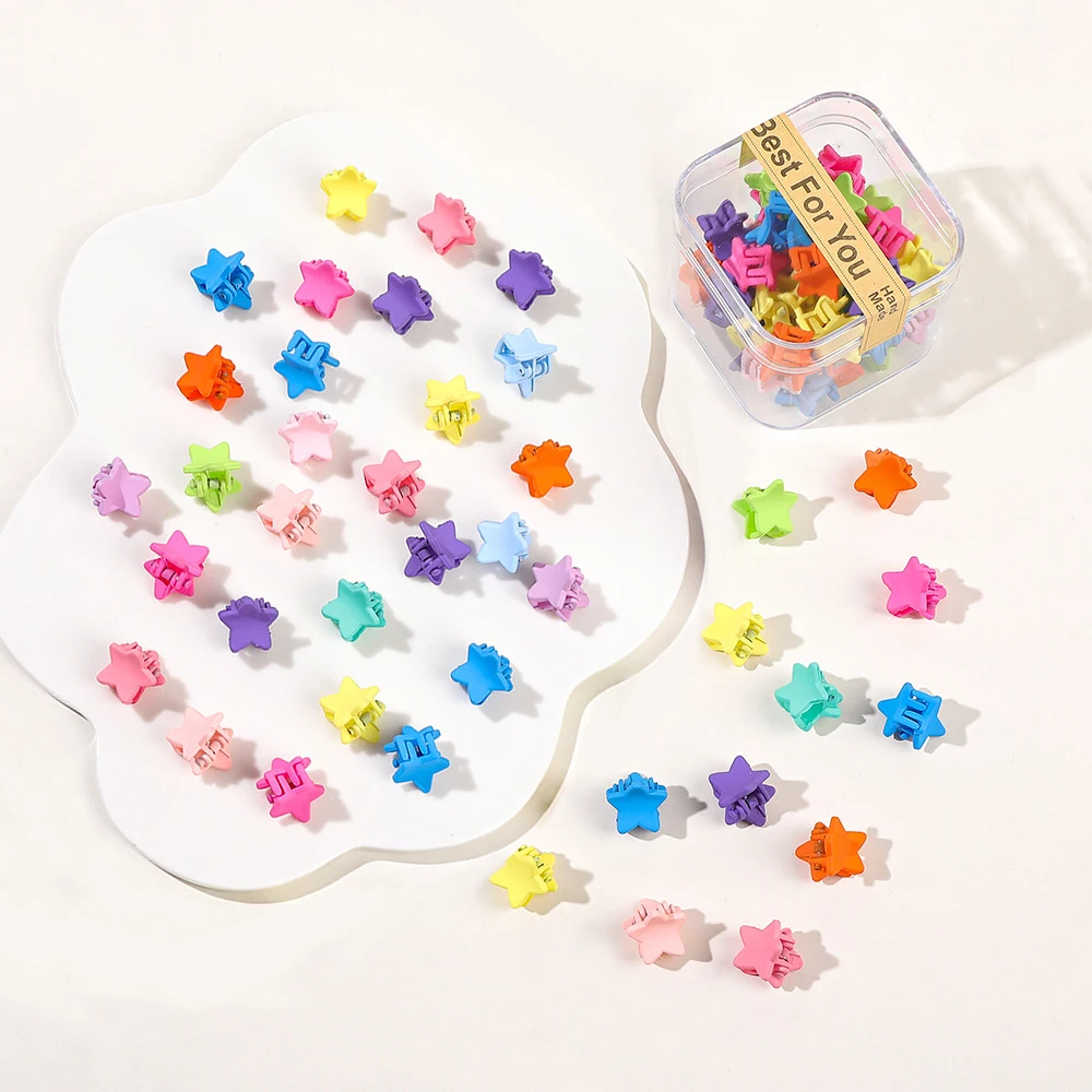 Colorful Sweet Hair Clips Set - 40 PCS Cute Mini Crab Hairpins